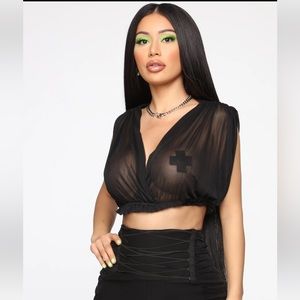 Fashion Nova Cardi B Mesh Top